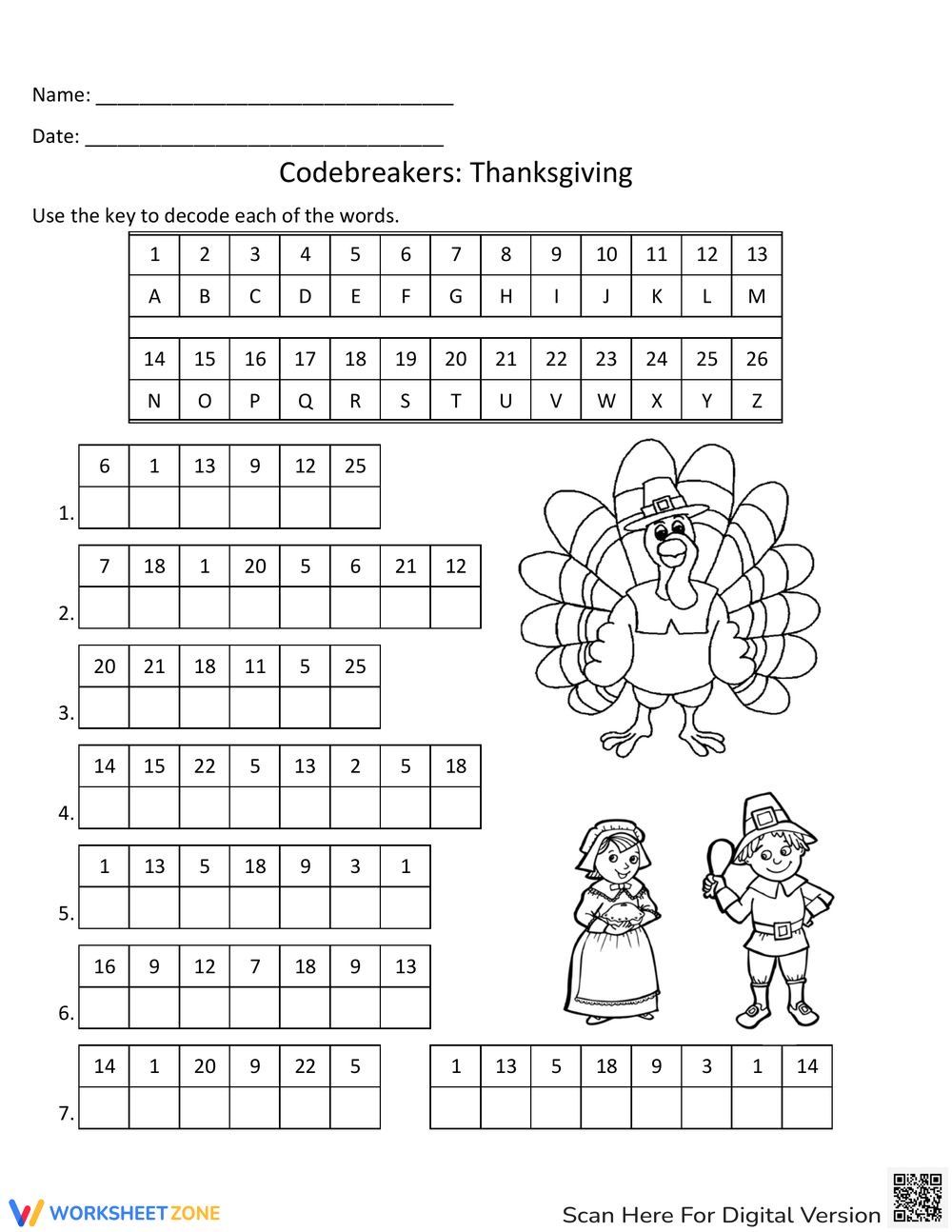 clue search puzzles answer key thanksgiving