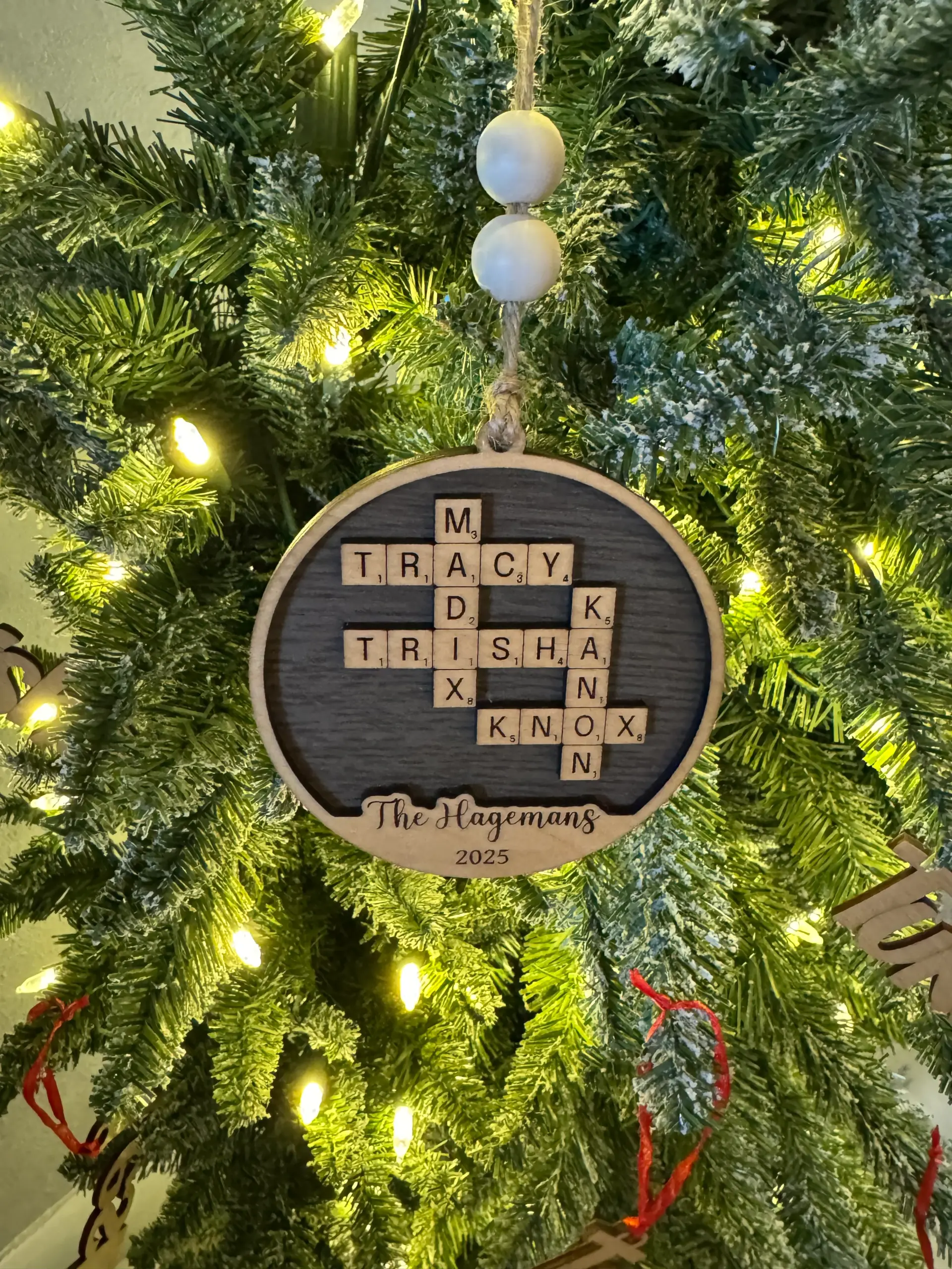 Crossword Name Ornaments
