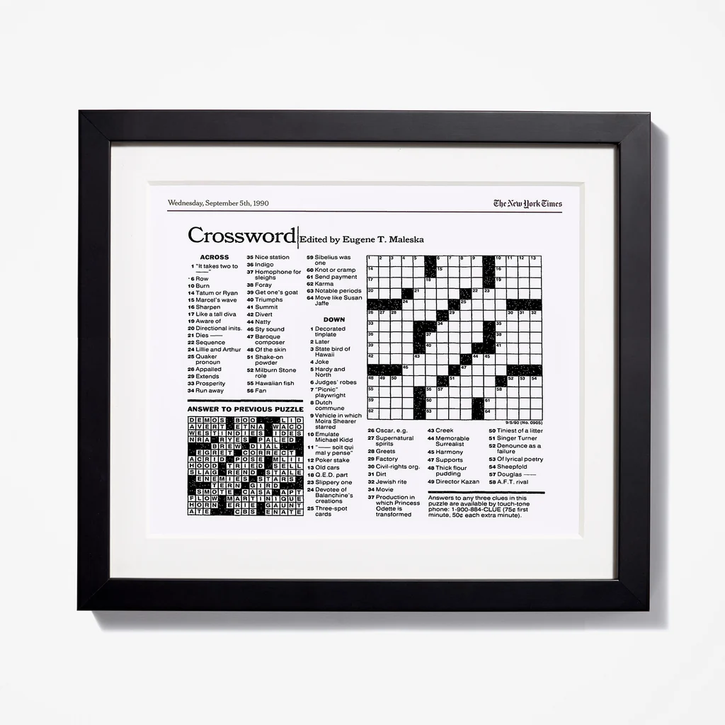 Crossword Puzzle Reprint