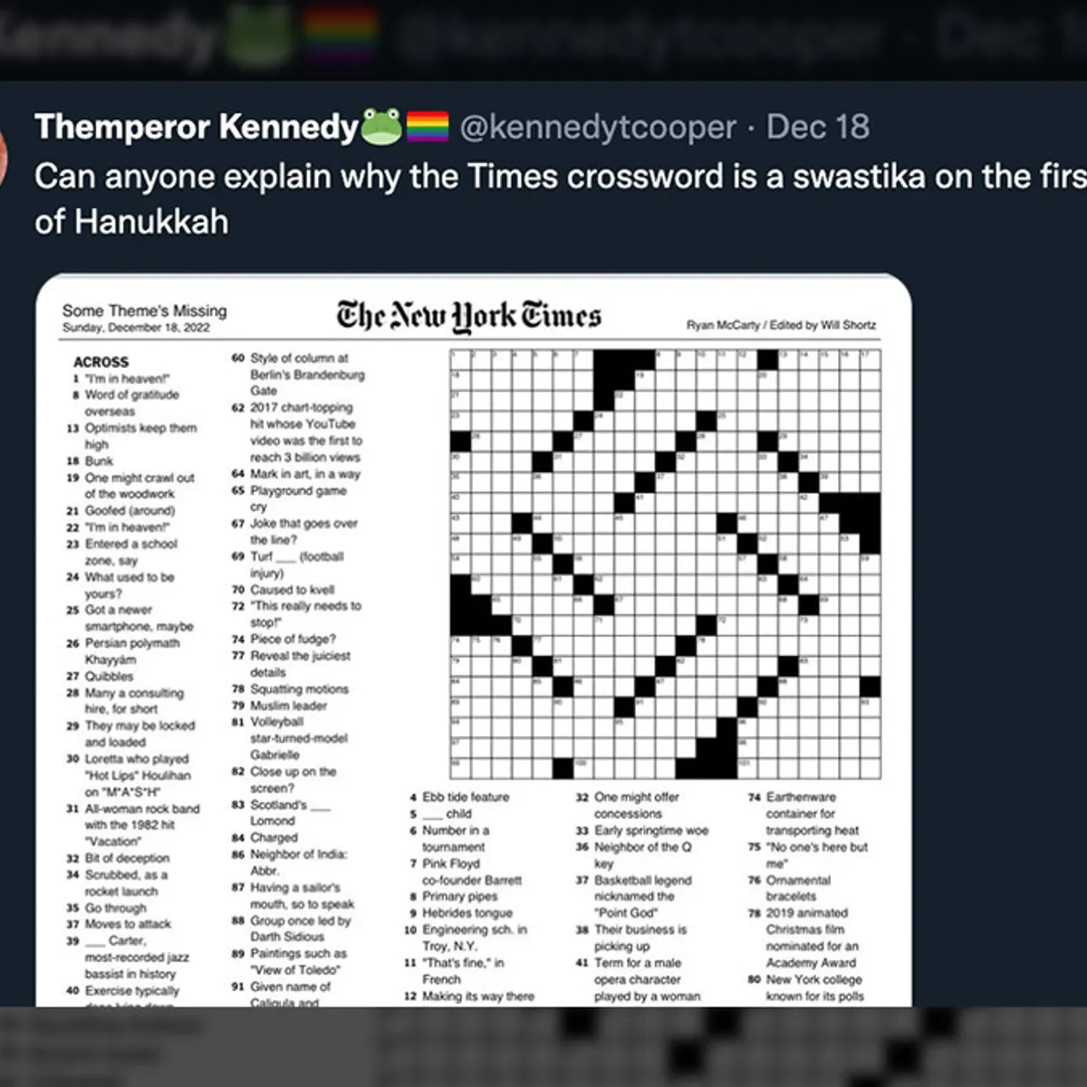 Crossword Puzzle Swastika New York Times