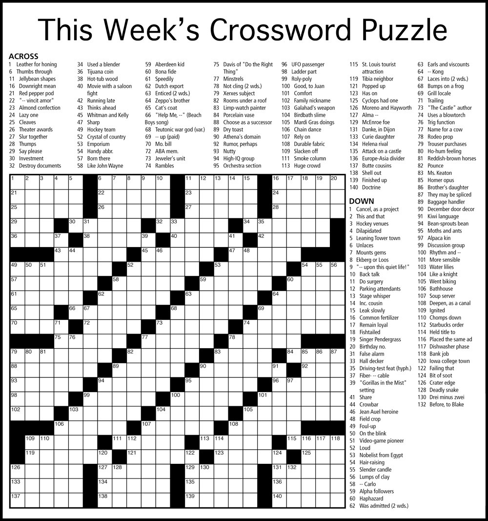 Crossword Puzzles For Adults