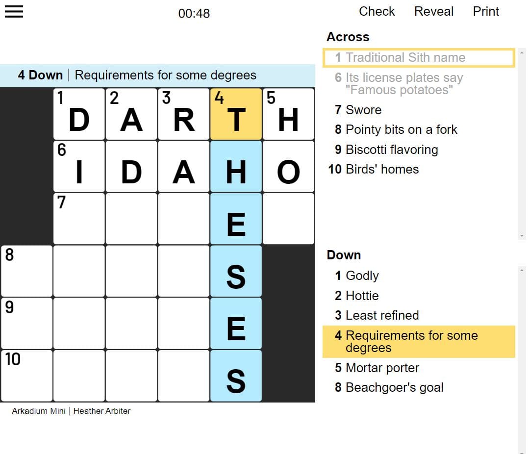 Daily Crossword Mini
