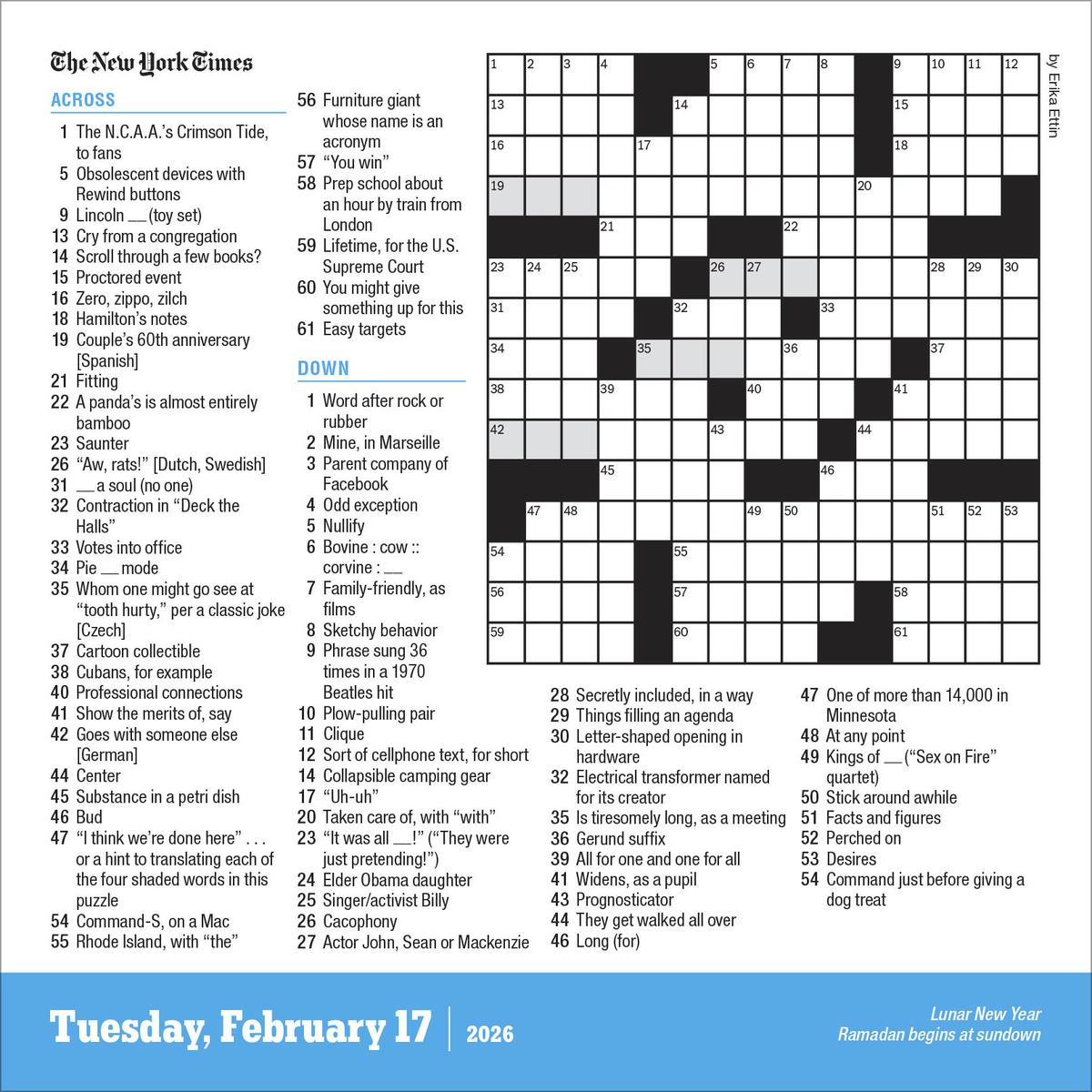 free printable new york times sunday crossword puzzles