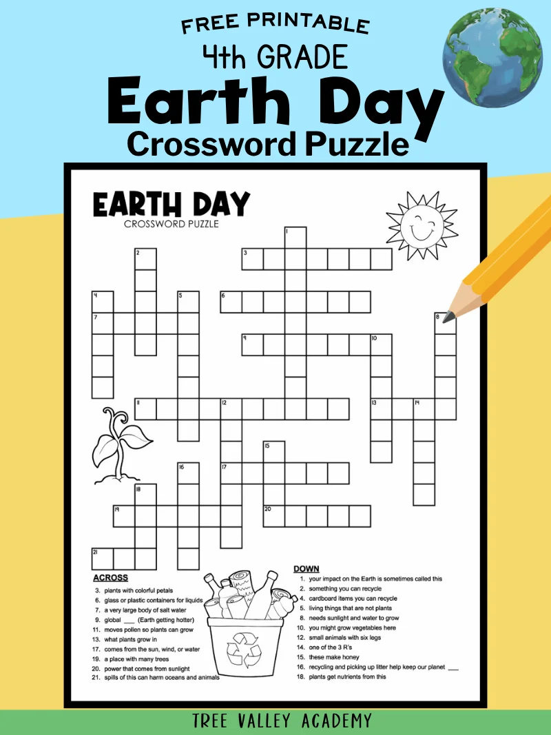 Earth Day Crossword 4th Grade
