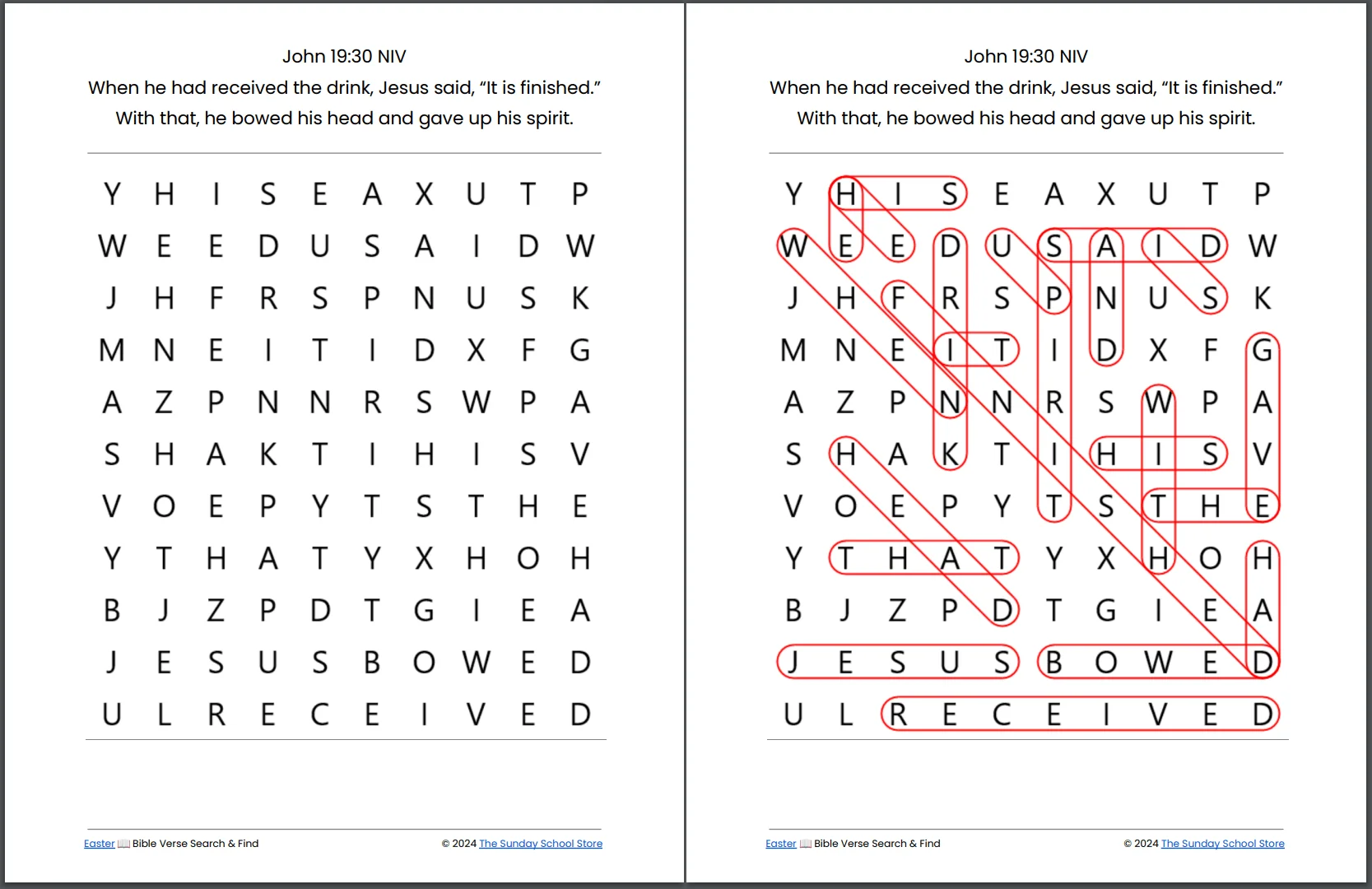 Easter Bible Word Search Puzzles Pdf