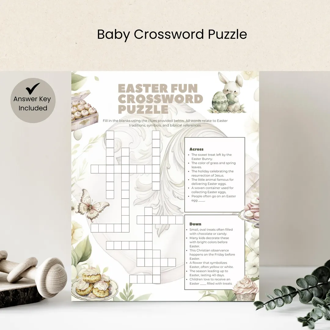 Easter Brunch Crossword Puzzle Fun Baby