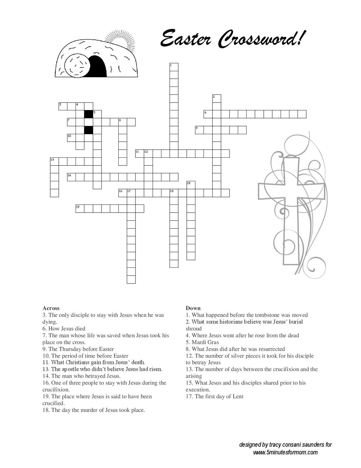 easter crossword puzzles christian