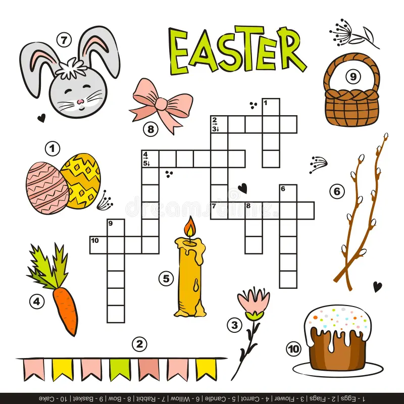 Easter Crossword Kids Children S Festive Game Cartoon Elements Easter Crossword Kids Children S Festive Game Image213011826