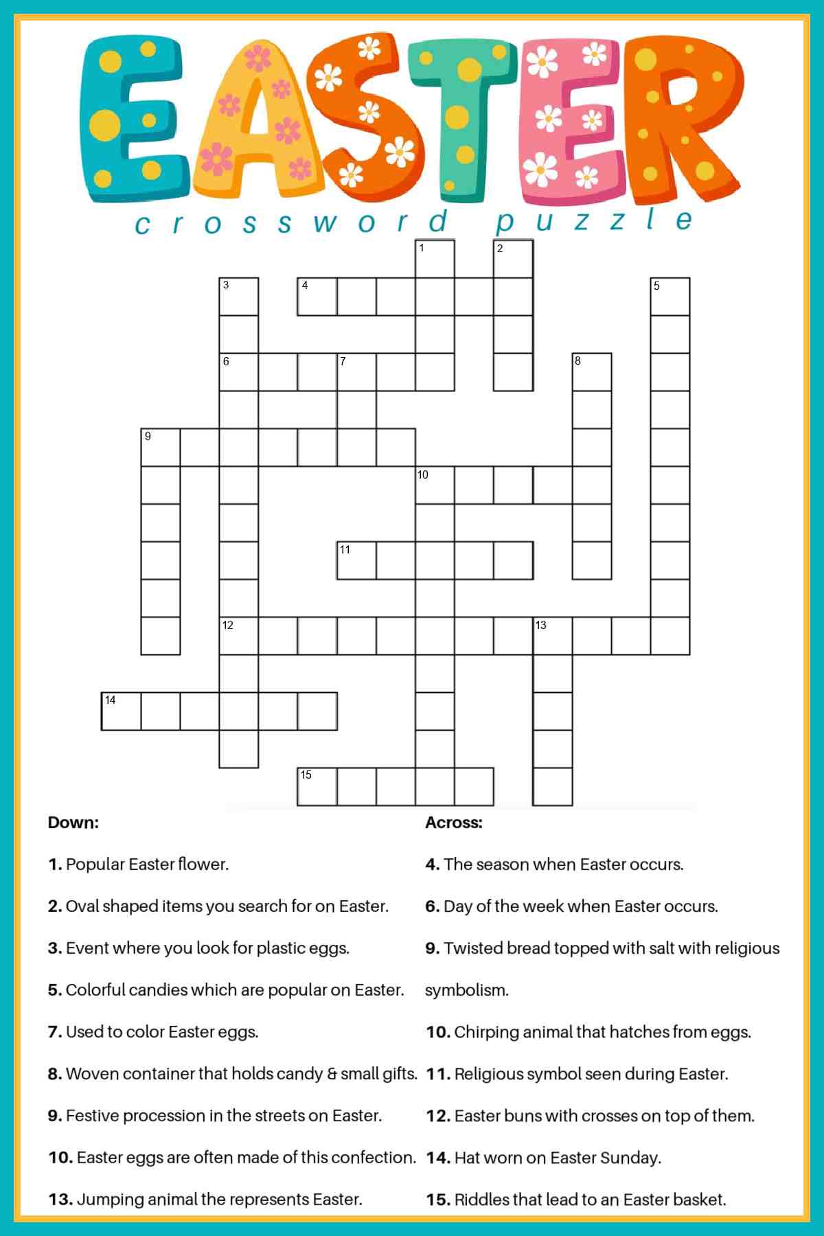 printable crossword puzzles for teens