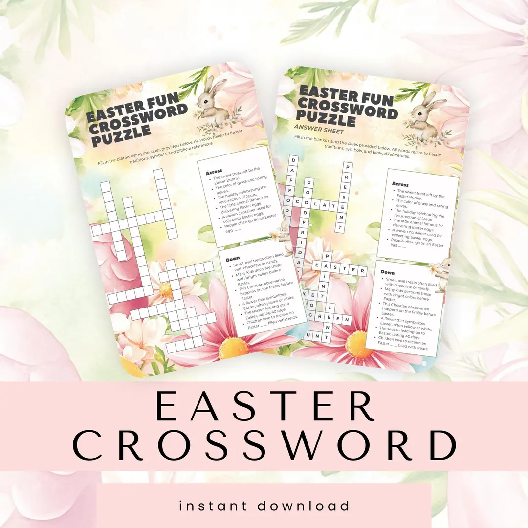 Easter Crossword Puzzle Printable