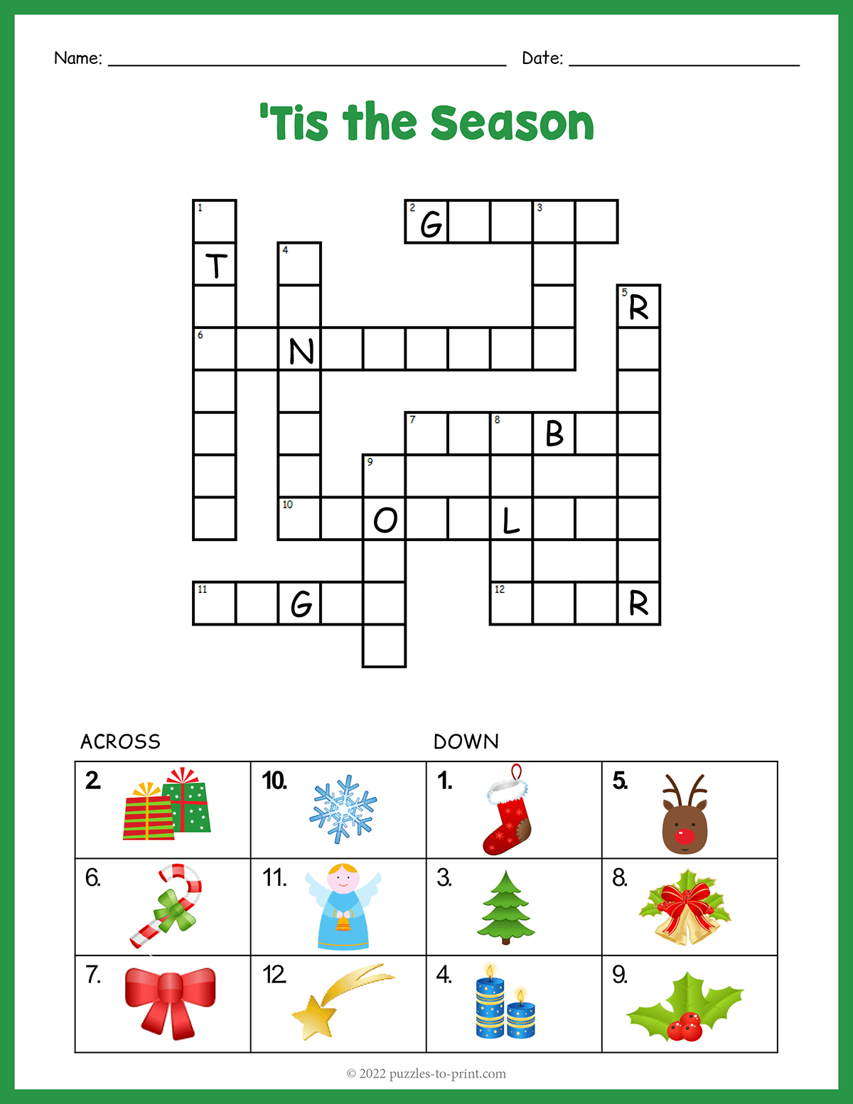 Easy Christmas Crossword shtml