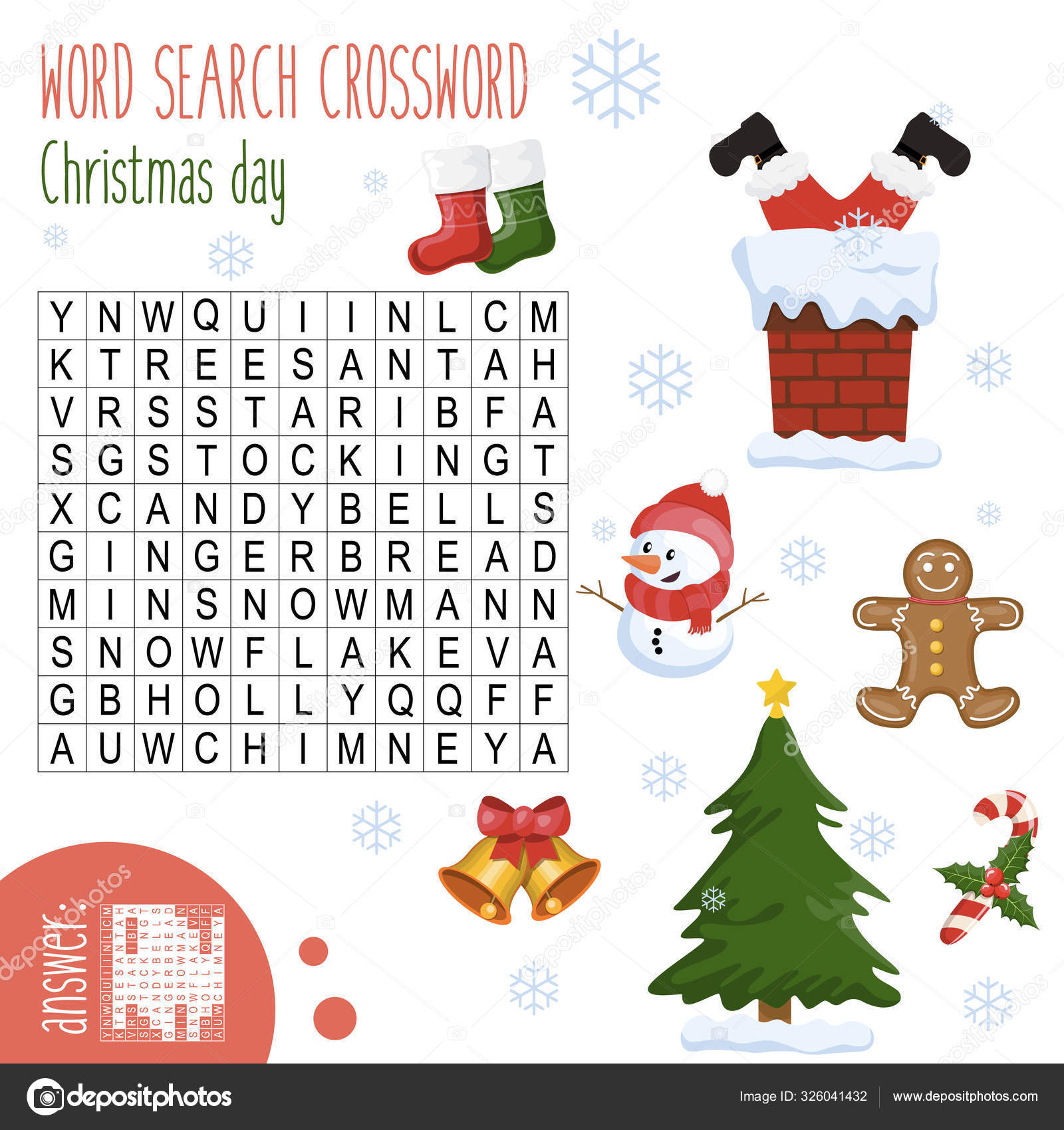 christmas crossword for middle school