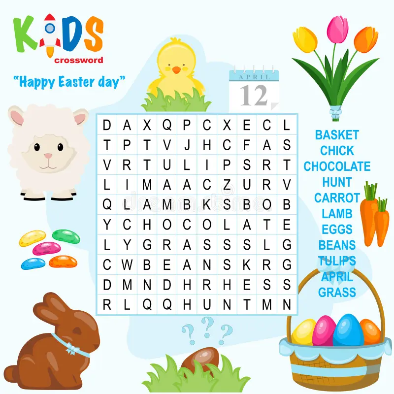 happy easter crossword puzzles answers