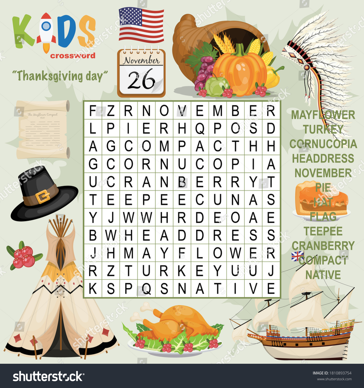 Easy Word Search Crossword Puzzle Thanksgiving 1810893754 Easy Word Search Crossword Puzzle Thanksgiving 1810893754