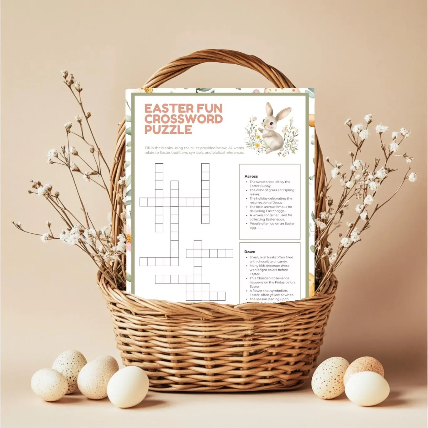 Editable Easter Crossword Puzzle Fun