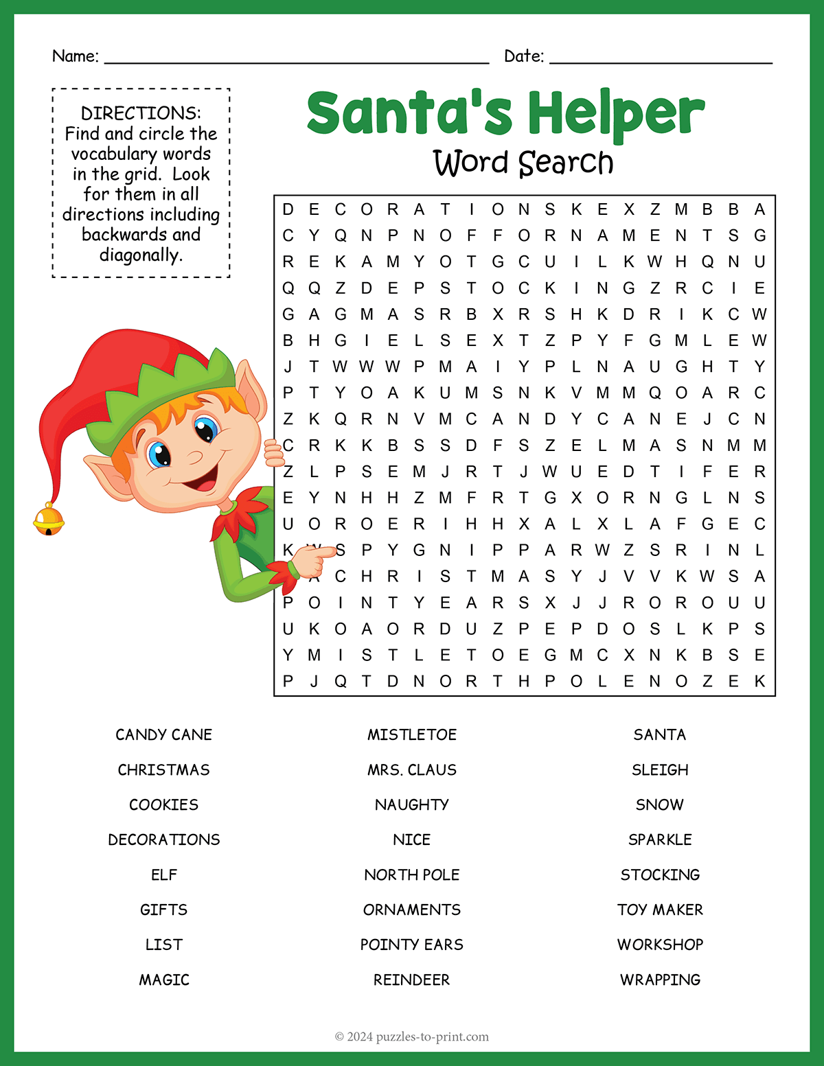 Elf Word Search shtml