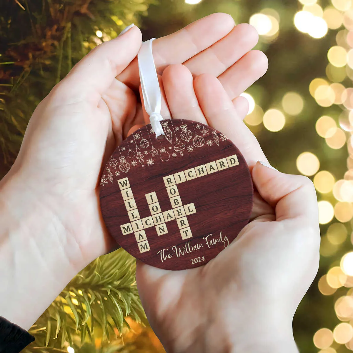 christmas tree ornaments crossword clue