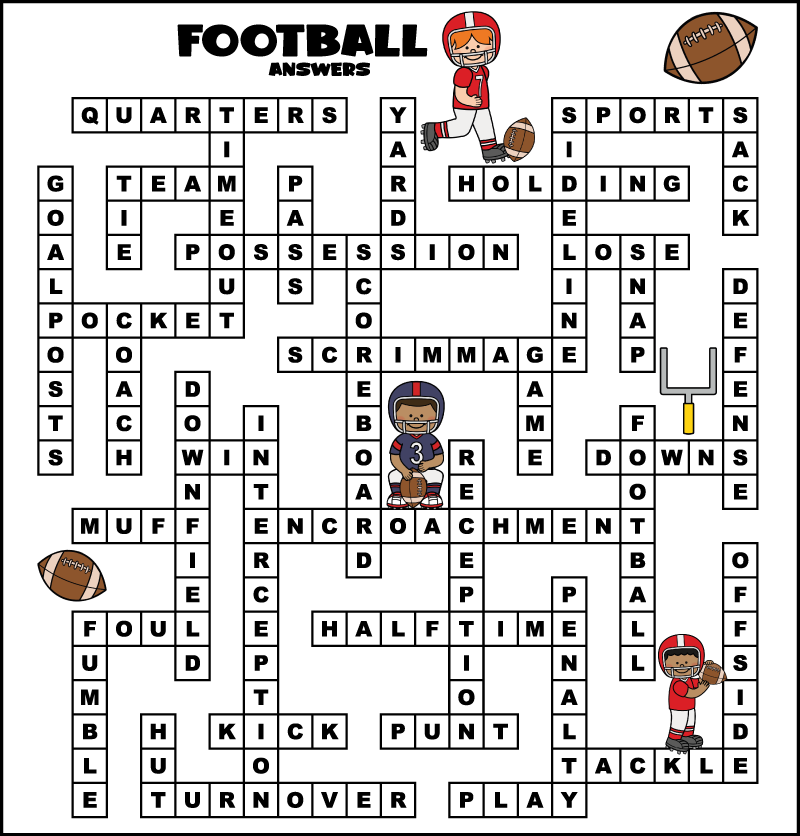 football crossword puzzles printable