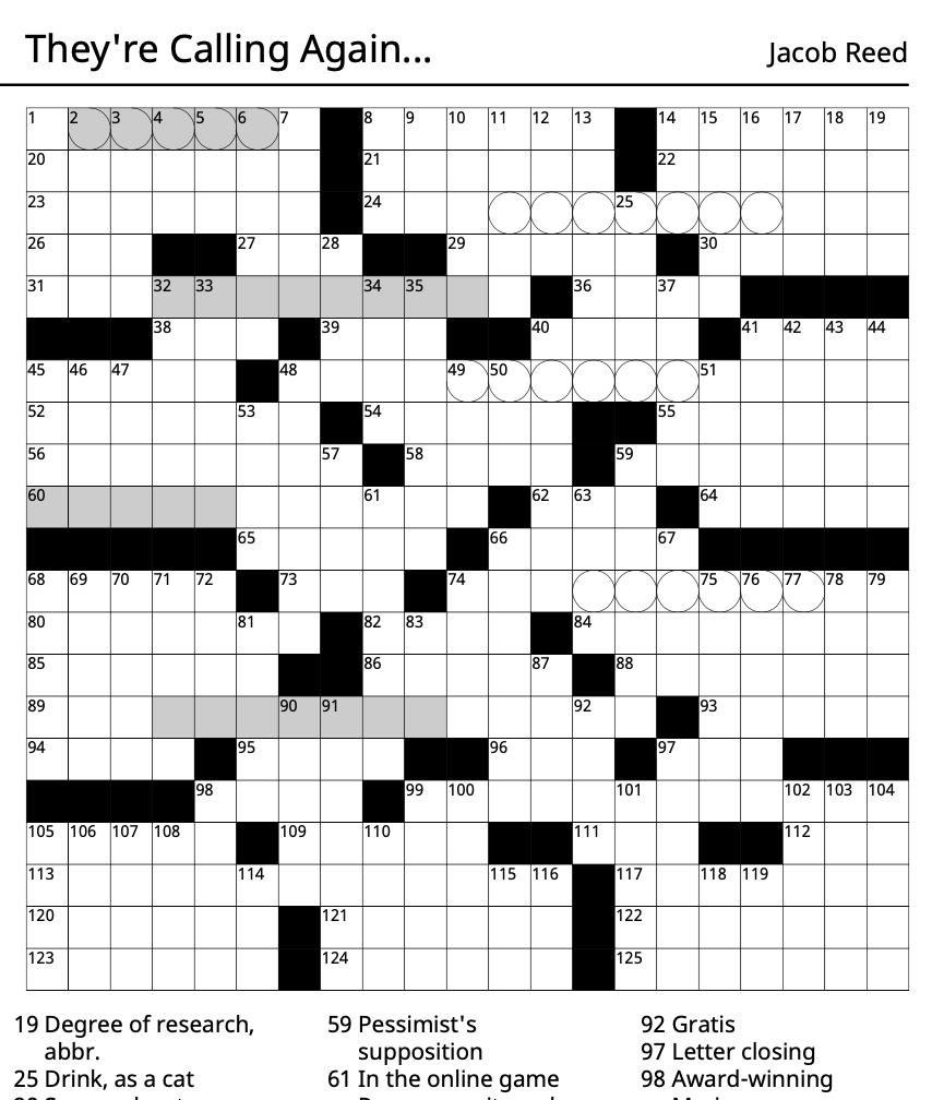 free printable daily commuter crossword puzzles