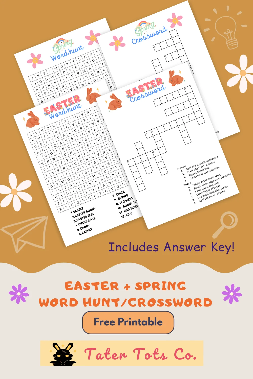 Free Easter And Spring Crossword Puzzles For Kids