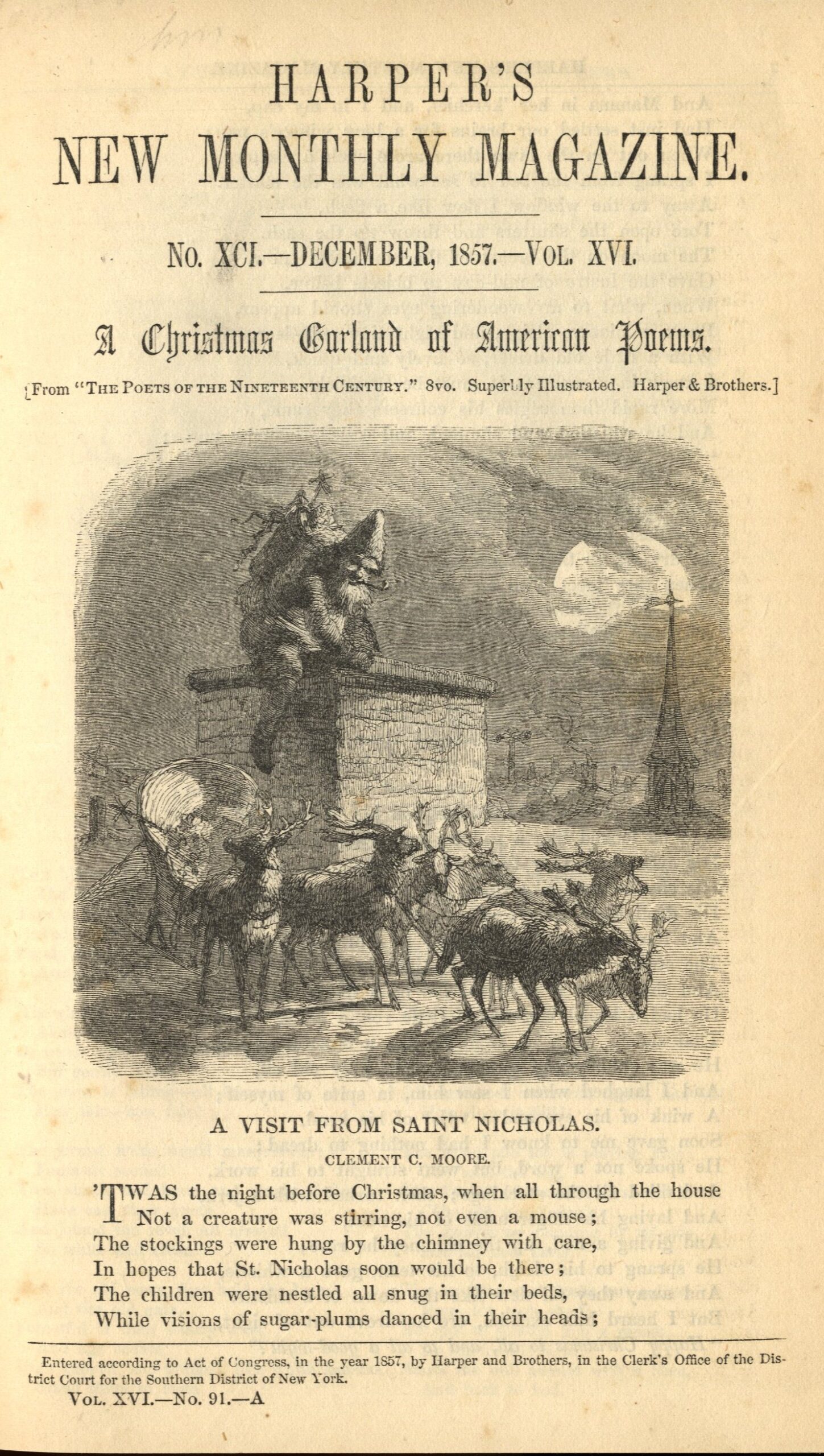 From The Stacks Holiday Edition Clement C Moores A Visit From St Nicholas