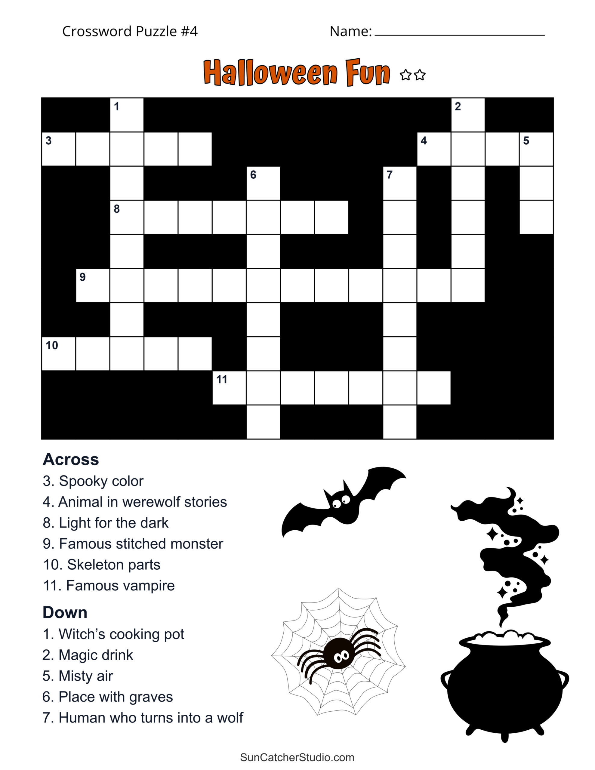 free printable halloween crossword puzzles for adults