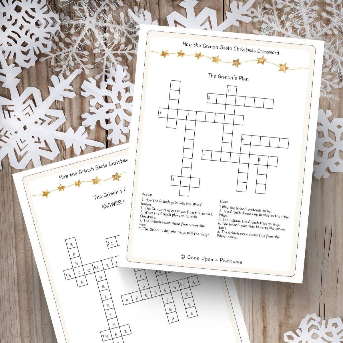 How The Grinch Stole Christmas Crossword Puzzles