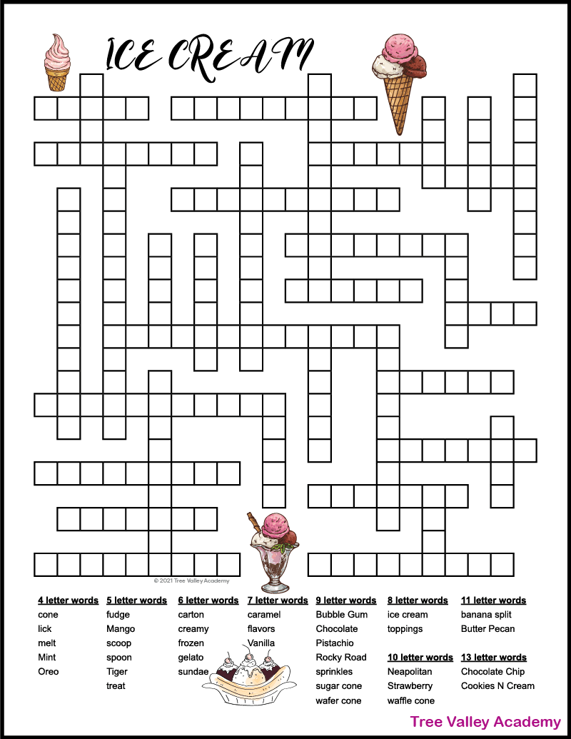 Ice Cream Fill In Puzzle