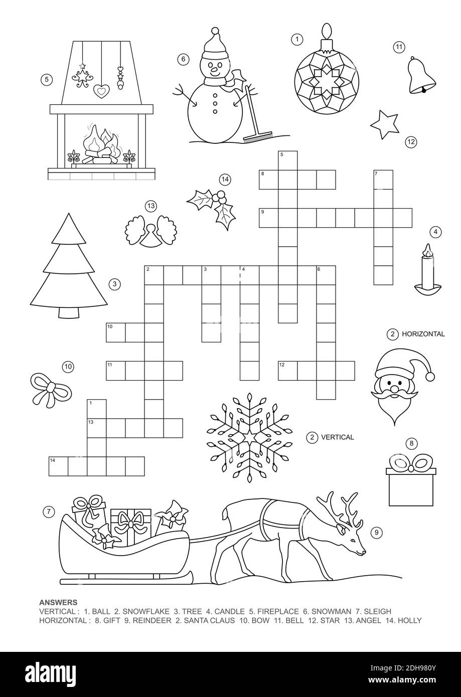 Illustration Game Children Crossword
