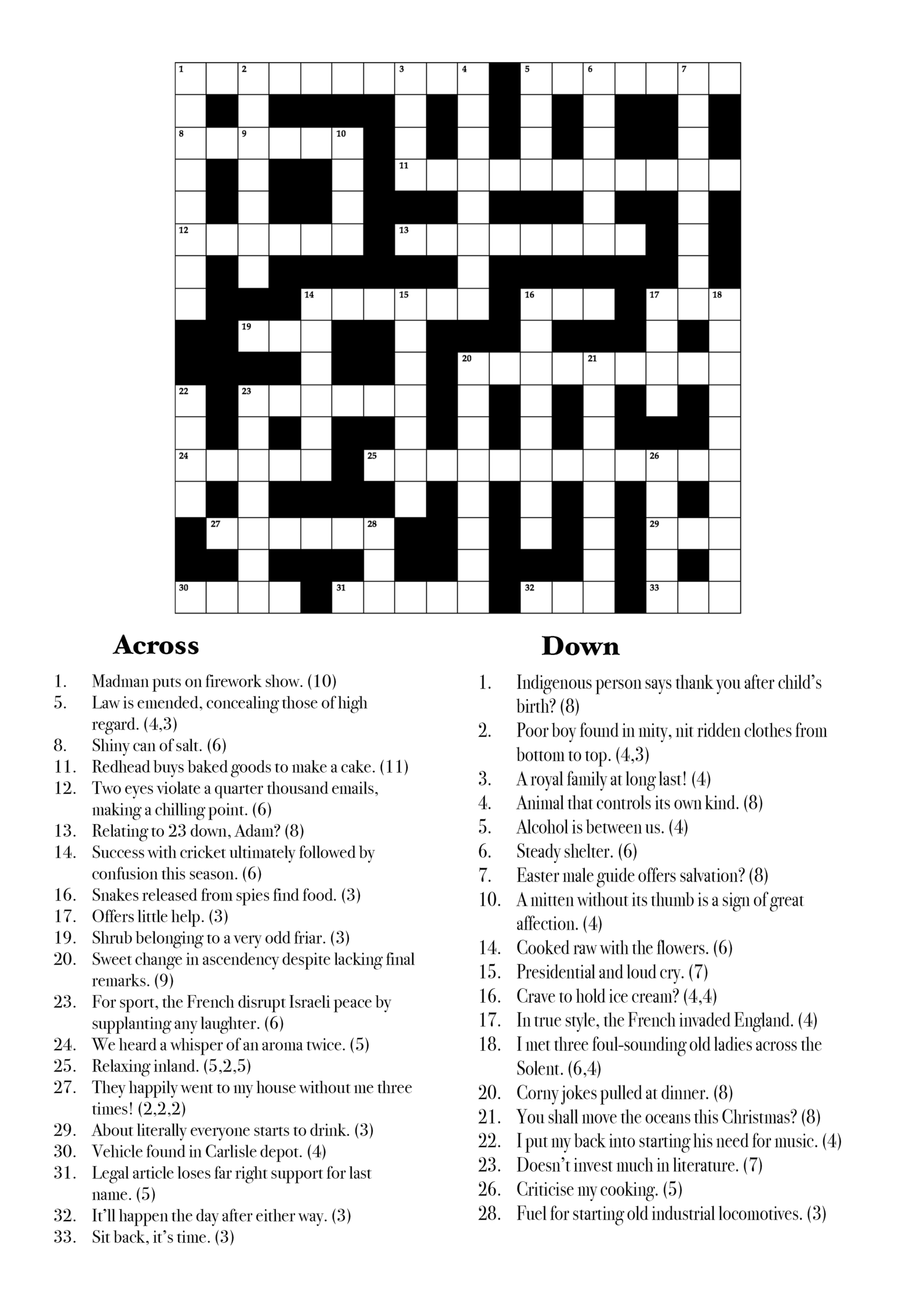 season before christmas crossword clue
