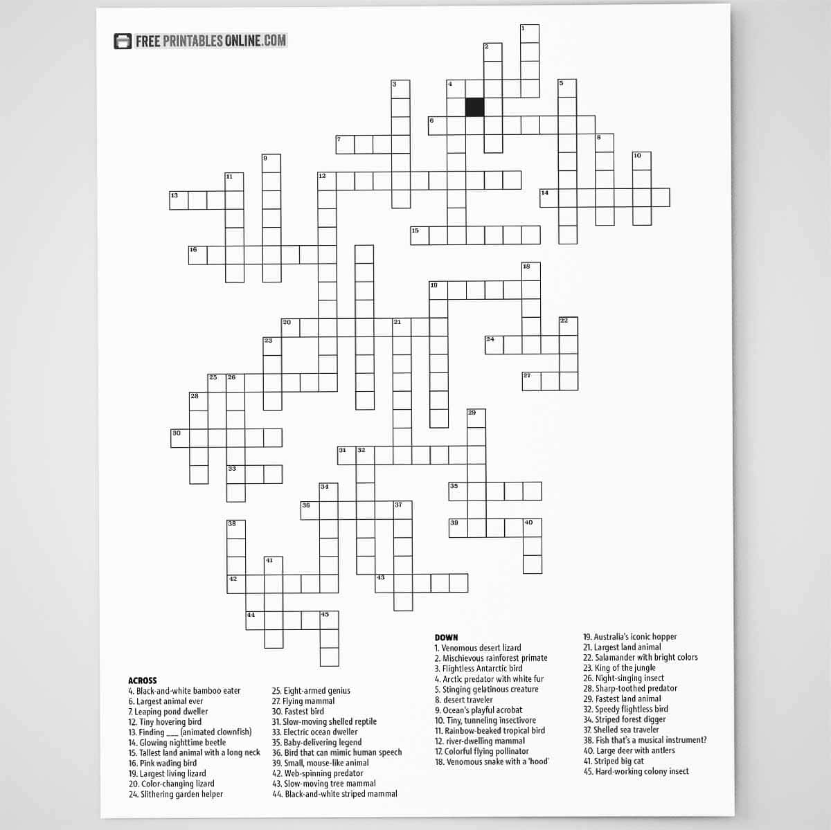 printable crossword puzzles for young adults printable crossword puzzles for young adults