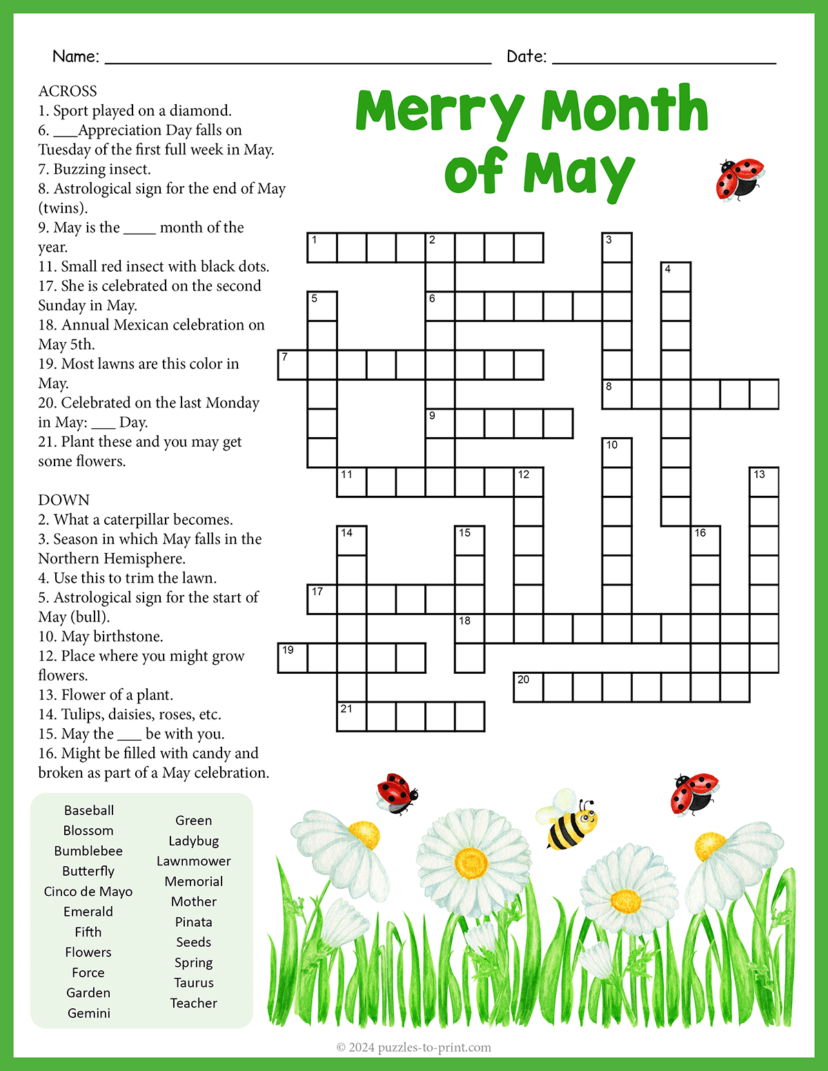 printable sunday crossword puzzles