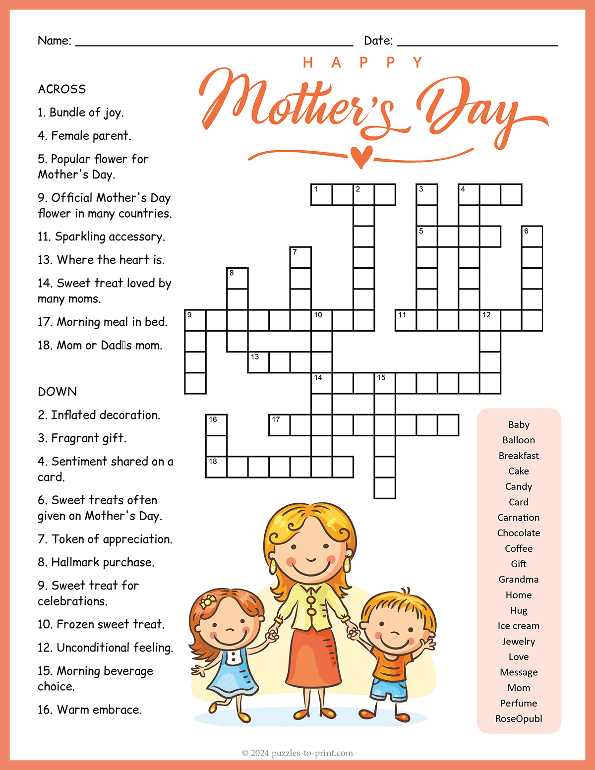 Mothers Day Crossword shtml