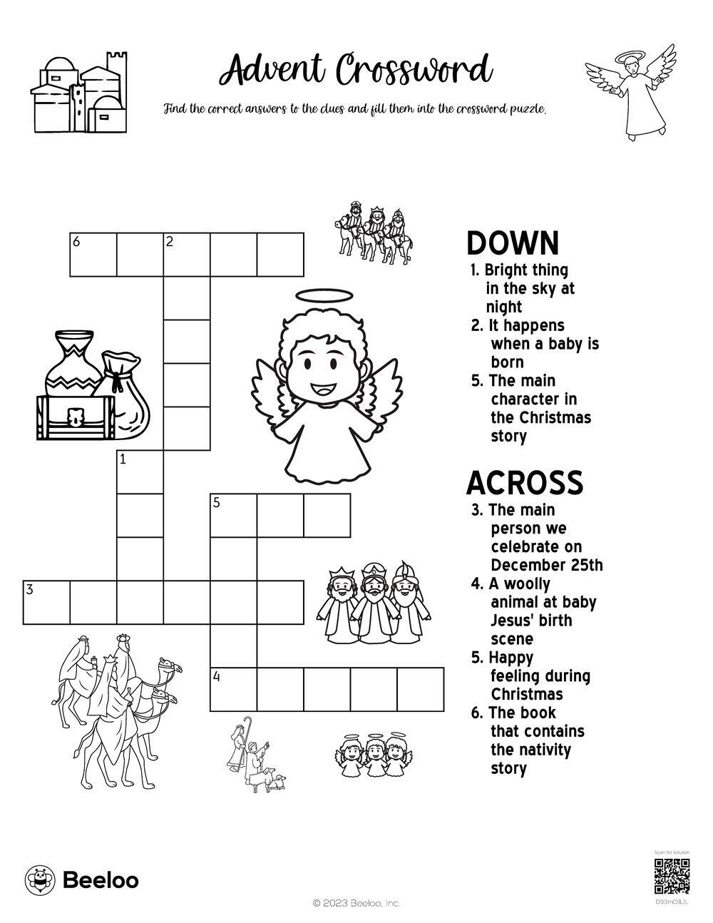 free printable religious christmas crossword puzzles