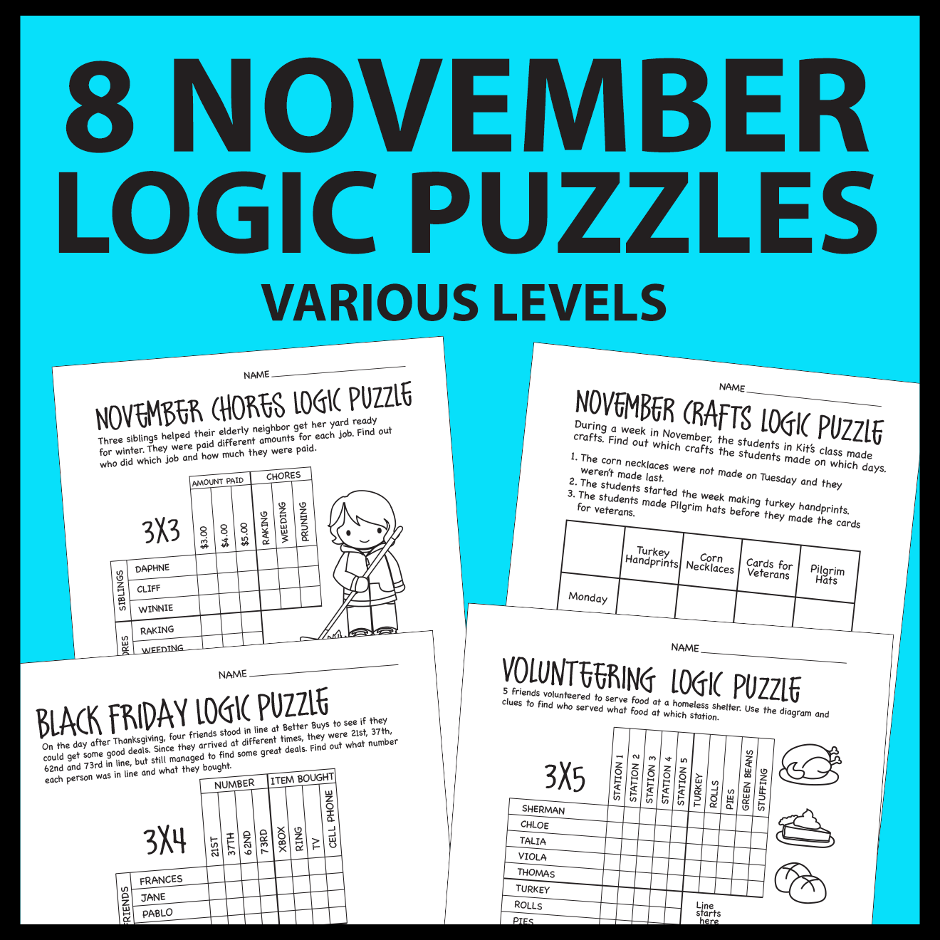 November Logic Puzzles