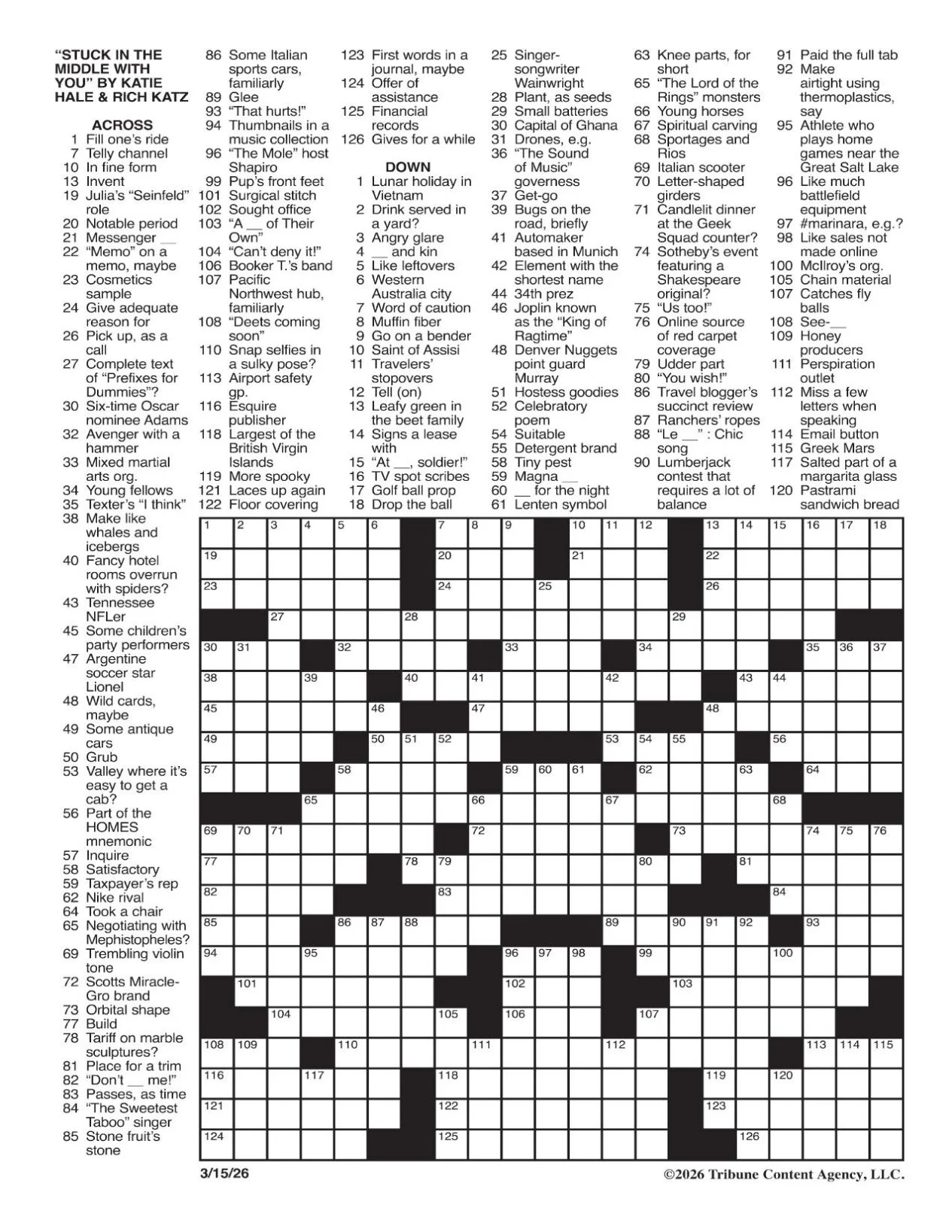 2026 free printable crossword puzzles