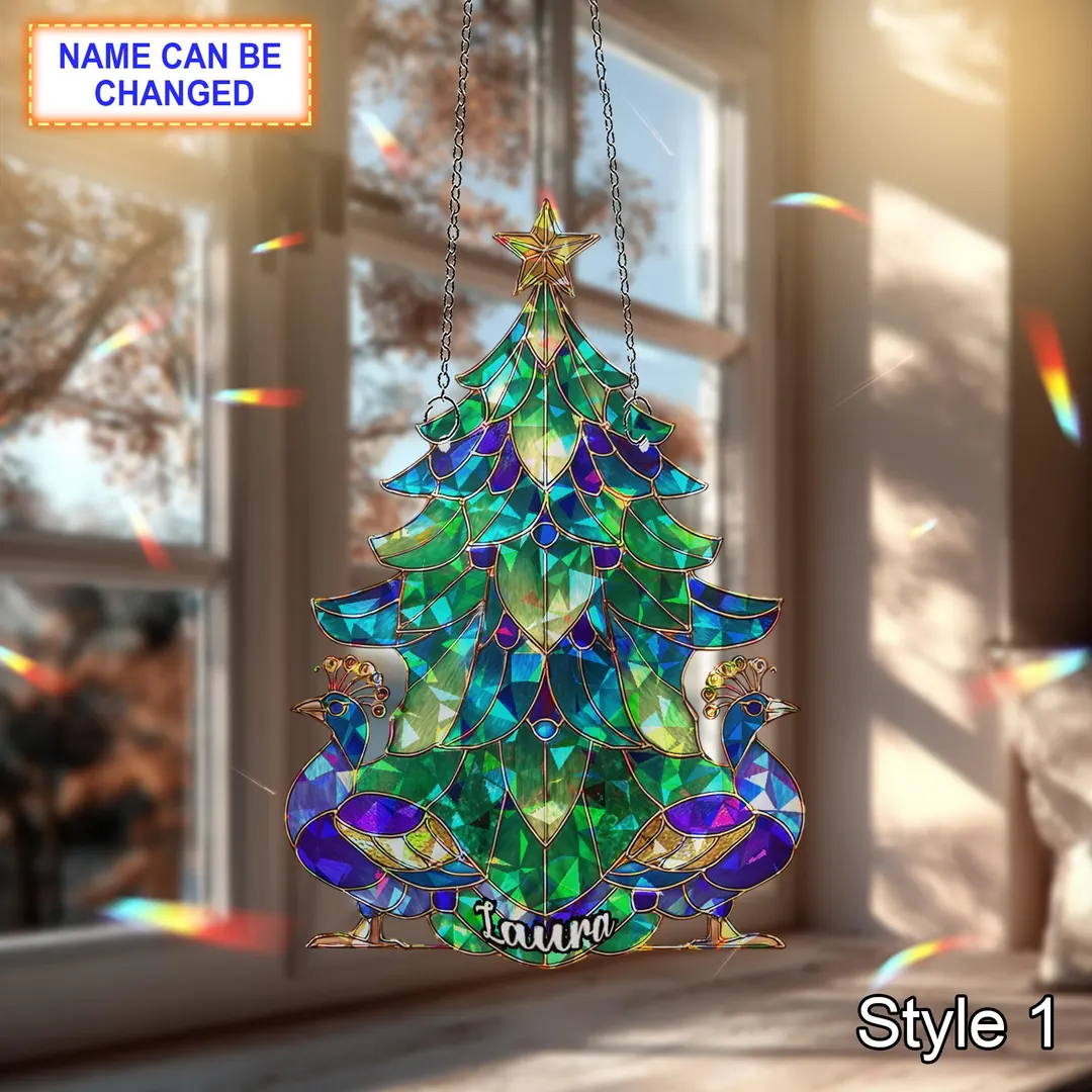 Peacock Tree Broken Glass Hologram