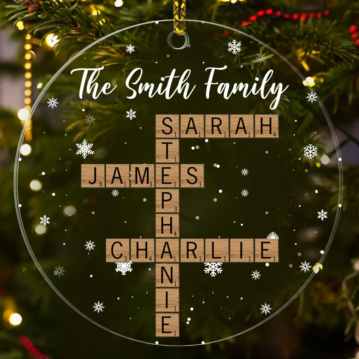 Personalized Crossword Christmas Personalized 1 Side Acrylic Ornament Fcacoleha3031ta