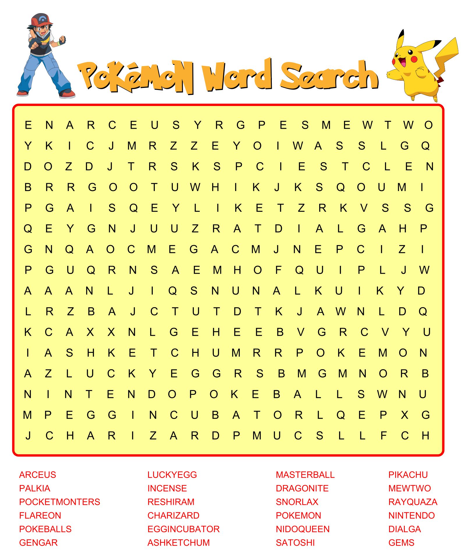 Post Pokemon Word Search Puzzles Printable 272968 Post Pokemon Word Search Puzzles Printable 272968