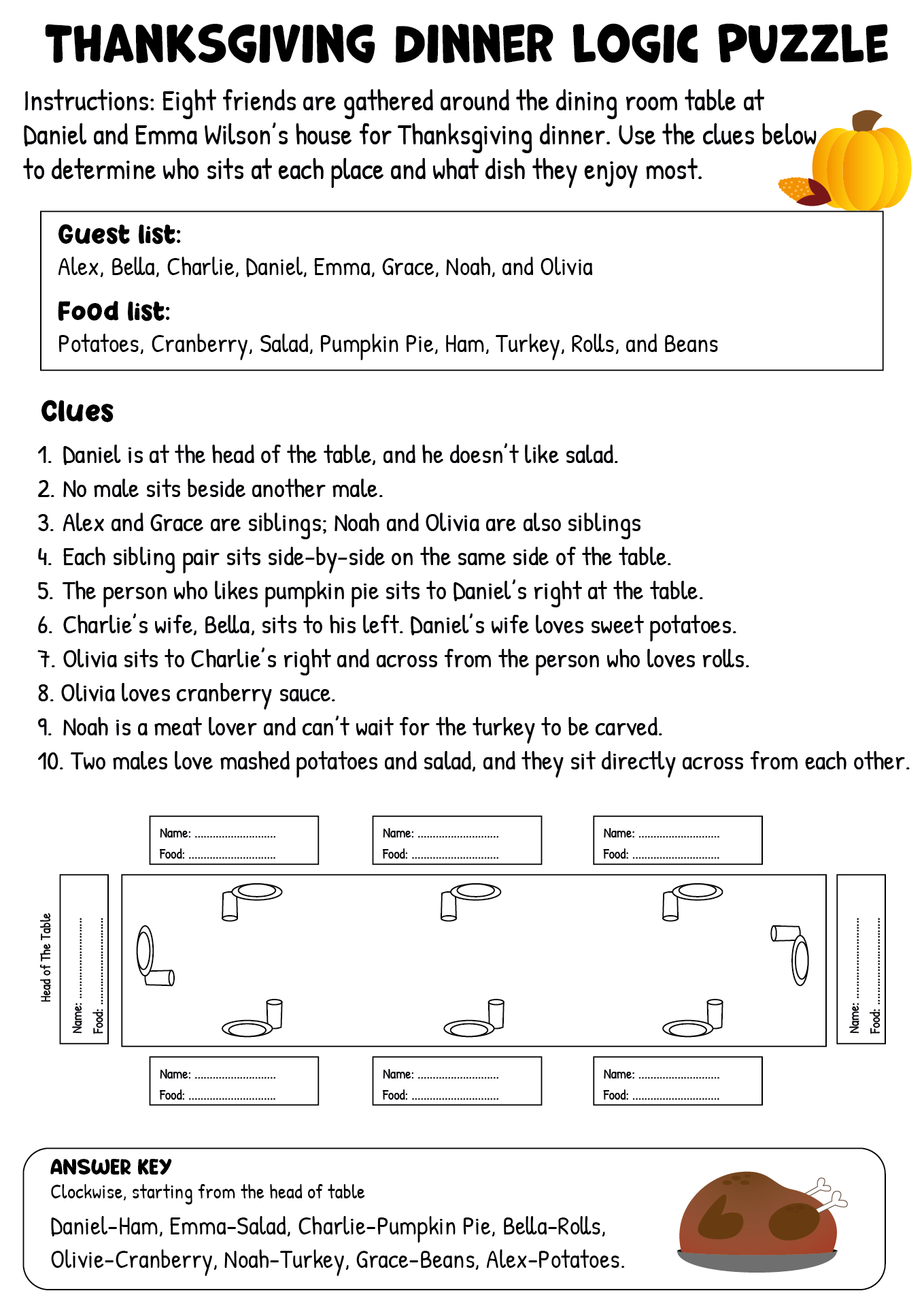 Post Thanksgiving Brain Teasers Printable 136901