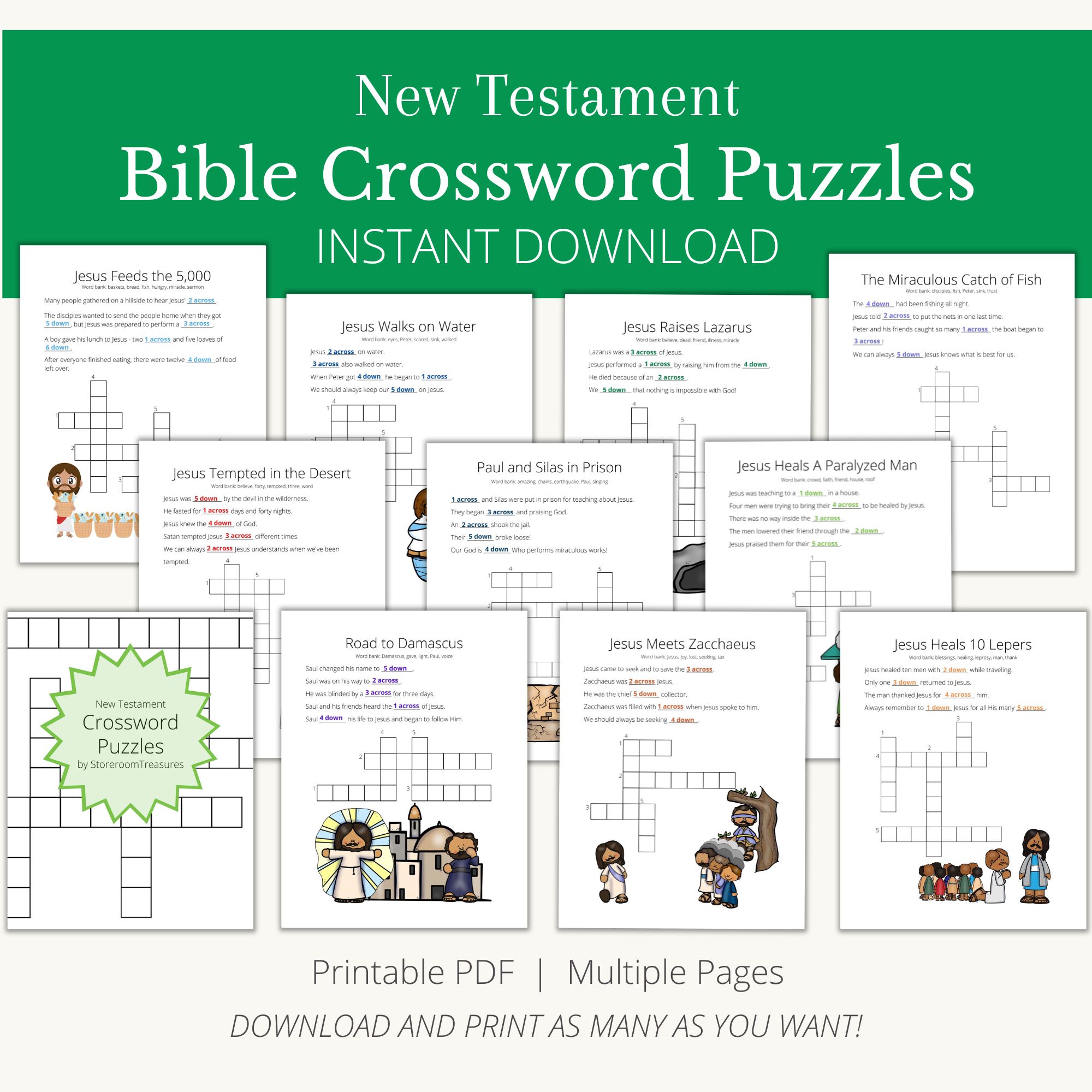 printable bible crossword puzzles
