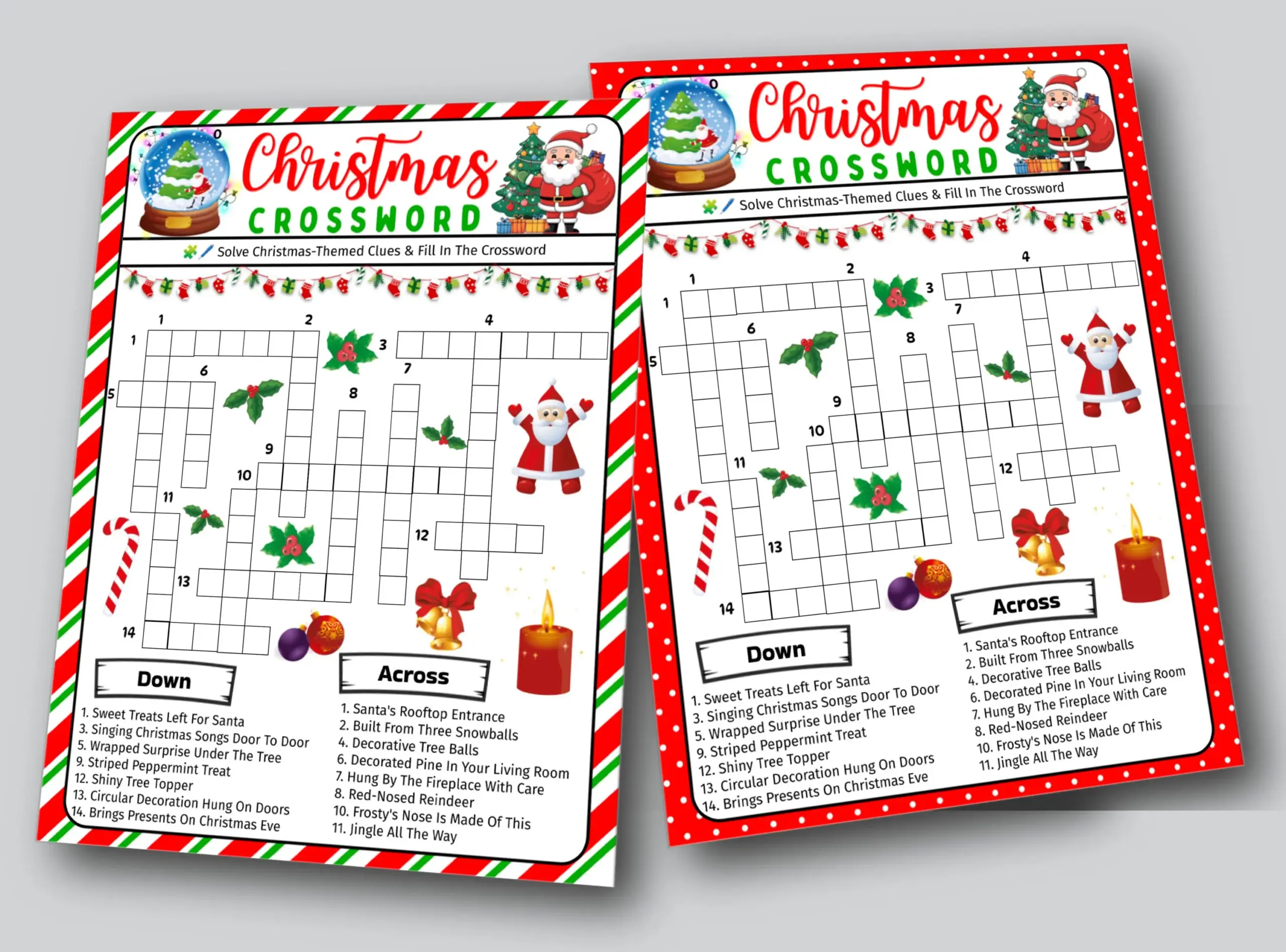 Printable Christmas Crossword Puzzle For