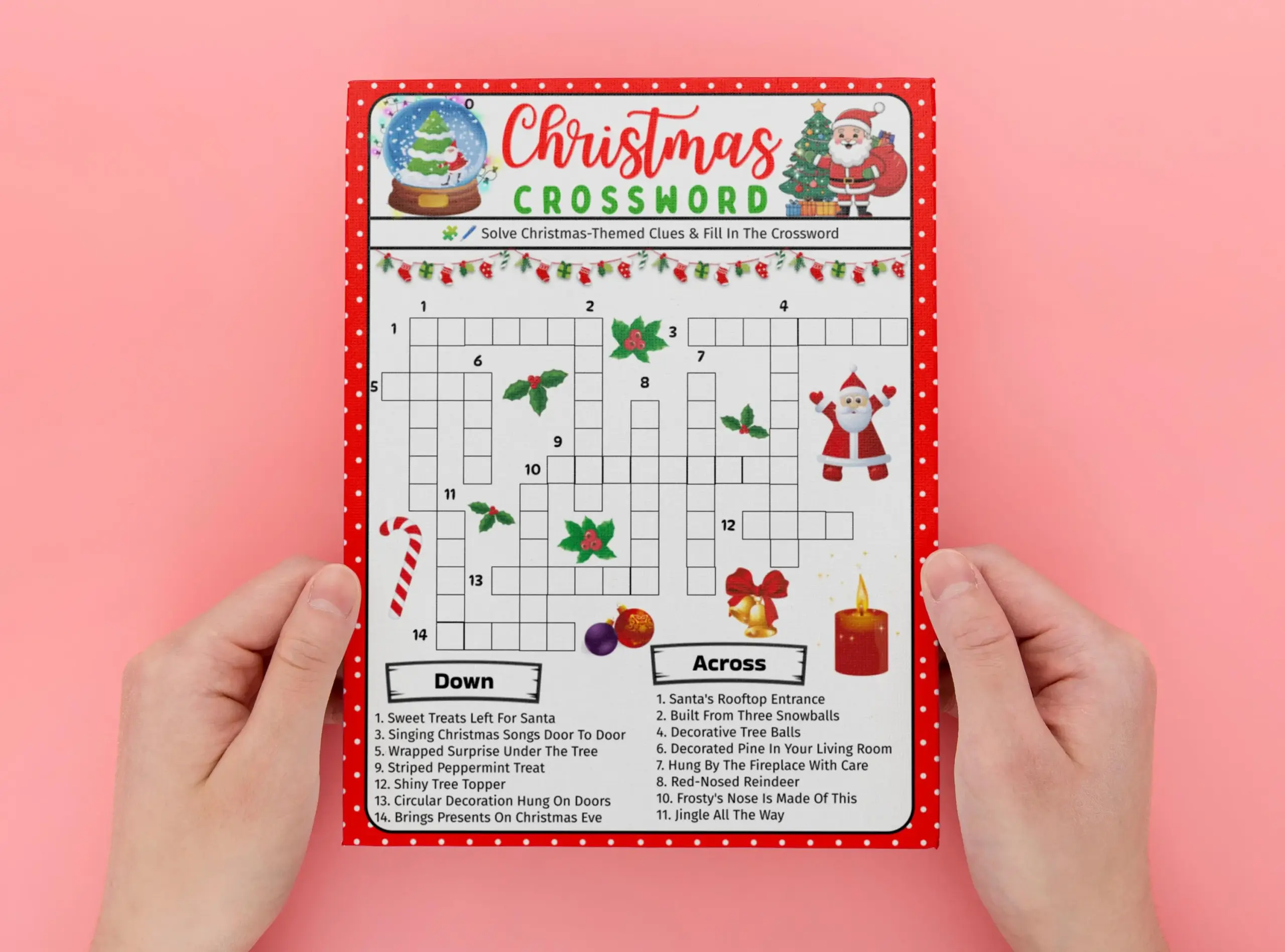 Printable Christmas Crossword Puzzle For