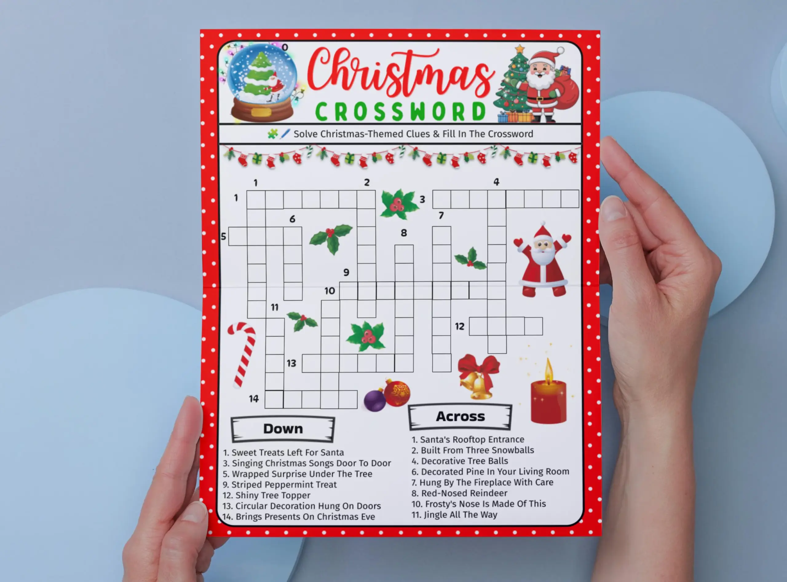 Printable Christmas Crossword Puzzle For