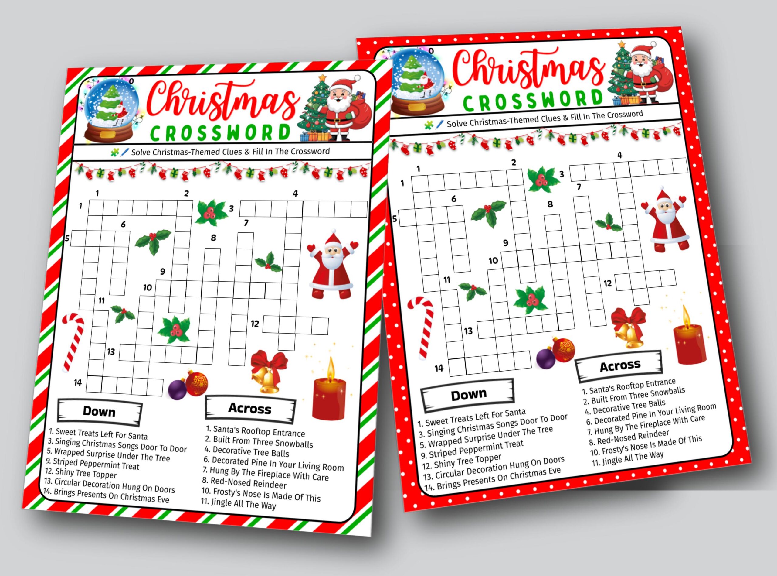 Printable Christmas Crossword Puzzle For