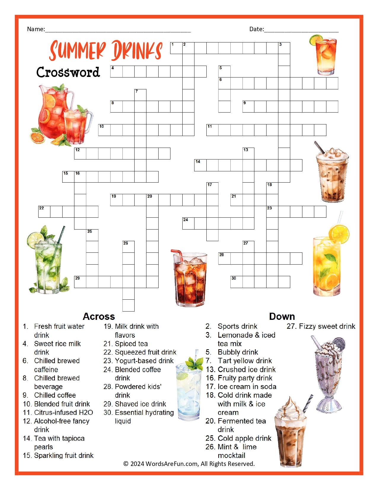 Printable Crossword Puzzles For Adults Printable Crossword Puzzles For Adults