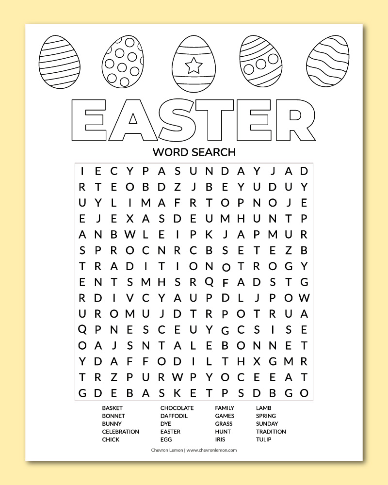free easter printable word search crossword puzzles