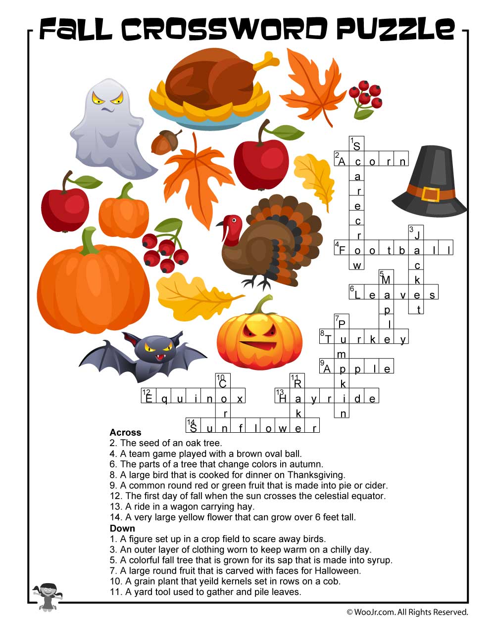 Printable Fall Word Puzzles For Kids