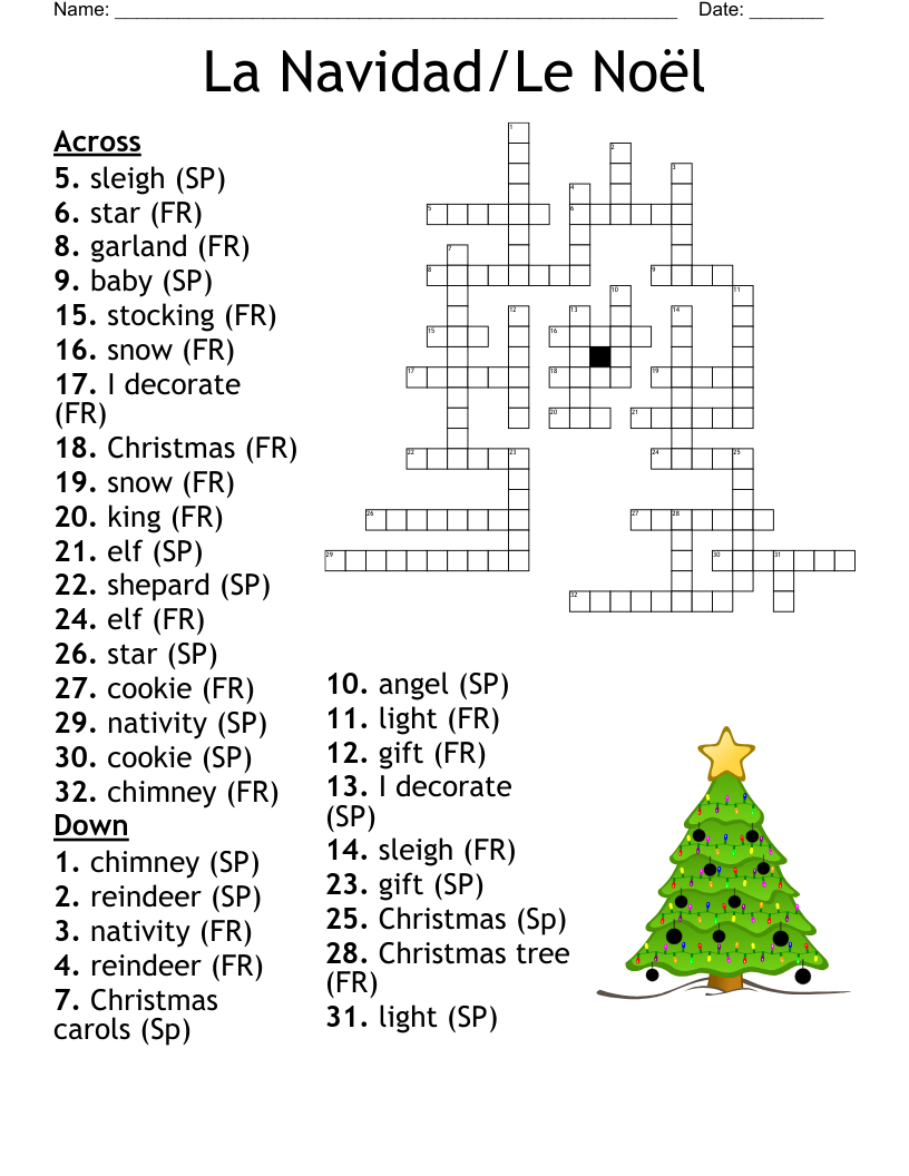 french christmas crossword clue