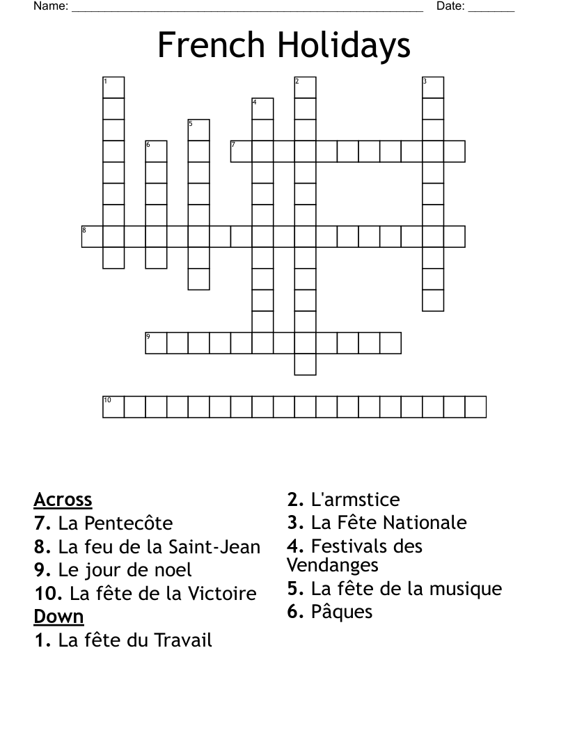 french for christmas crossword clue